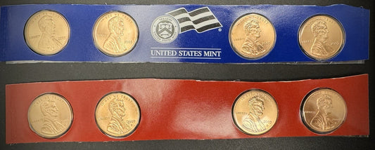 2009 Satin Finish Lincoln Bicentennial Cent P D Uncirculated 8 Copper Coin Set0