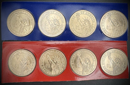 2008 P D Satin Finish Presidential Dollars 8 Coins From US Mint Uncirculated Set1