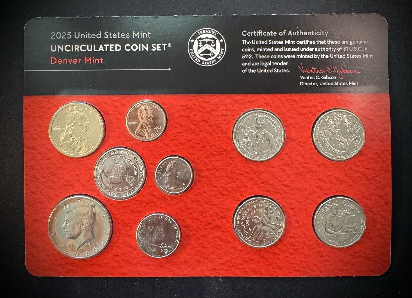 2025 US Mint Uncirculated 20 Coin Set P & D Philadelphia & Denver 10 Coins Each4