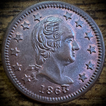 1863 F-110/442a Washington - New York CIVIL WAR STORE CARD Token R1 GORGEOUS0