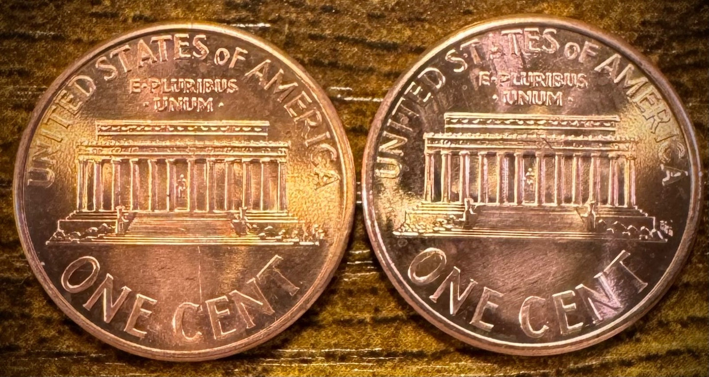 1995 P & D Lincoln Memorial Cent BU 2 Coin Set From Original Rolls1