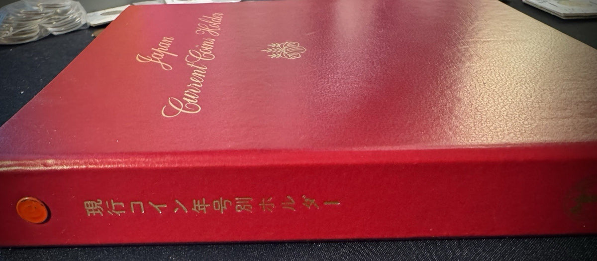 Japan Current Coins Holder COMPLETE Collection of 113 Japanese Coins Red Album19