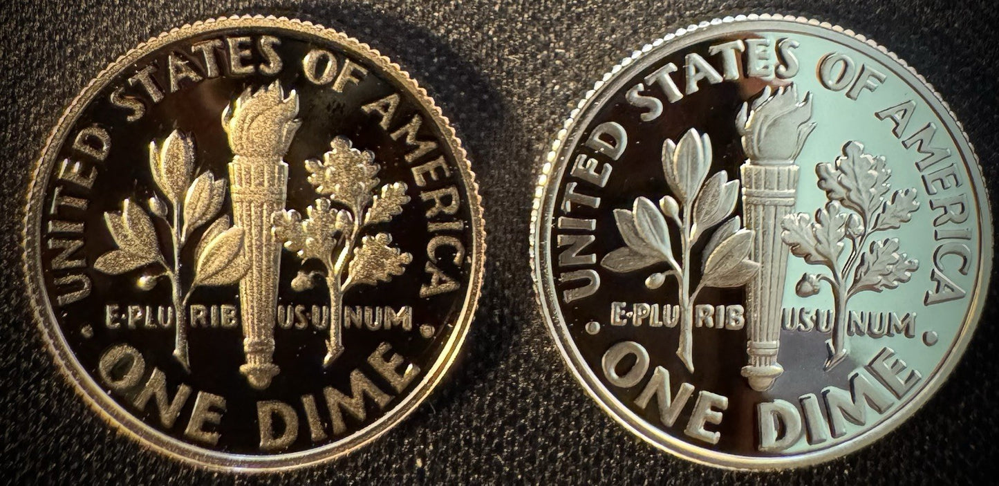 2025-S 99.9% SILVER And Clad PROOF Roosevelt Dime 10C .999 Fine Lot Of 2 Coins1