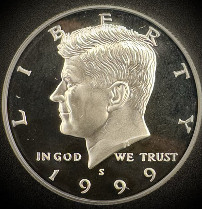 1999-S GEM PROOF Kennedy Half Dollar 90% SILVER 50C DEEP ULTRA CAMEO0