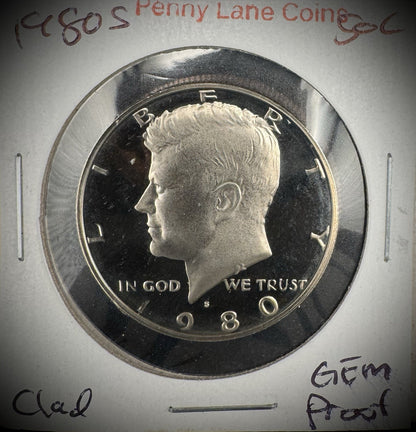 1980-1989 S Kennedy Half Dollar GEM PROOF DEEP ULTRA CAMEO Set Lot Of 10 Coins2