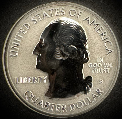 2018-S GEM REVERSE PROOF ATB Cumberland Island 90% SILVER Quarter DEEP CAMEO1