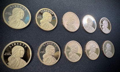 2016-2025 S Sacagawea Dollar GEM PROOF DEEP CAMEO Set Lot Of 10 Coins6