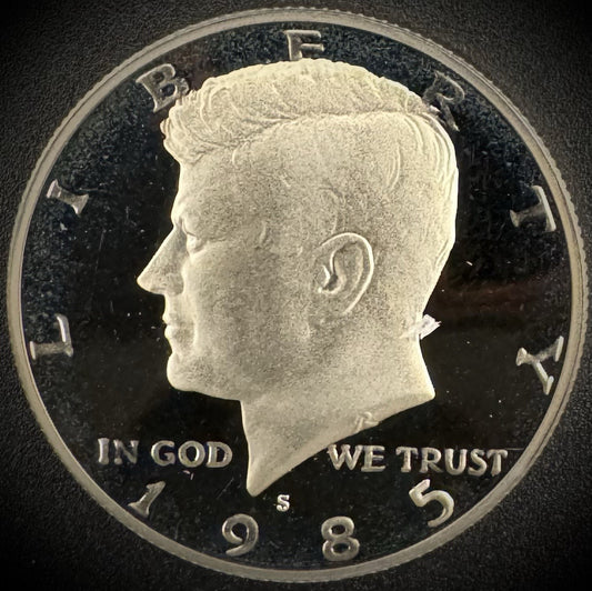 1985-S PROOF Kennedy Half Dollar Clad 50C DEEP ULTRA CAMEO0