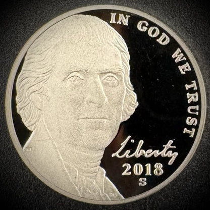 2018-S Jefferson Nickel GEM PROOF DEEP ULTRA CAMEO Coin0