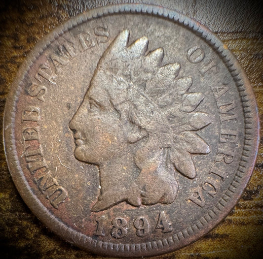 1894 Indian Head Cent Penny VIDEO Partial Liberty SEMI-KEY Date Coin0