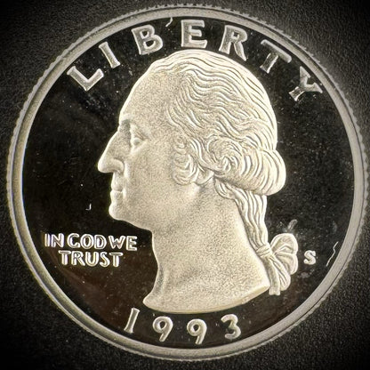 1993-S GEM PROOF Washington Quarter 25C SILVER DEEP ULTRA CAMEO Coin0