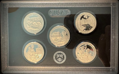 2017-S 90% .900 SILVER America the Beautiful Quarter Set w 2017 US MINT Box COA3