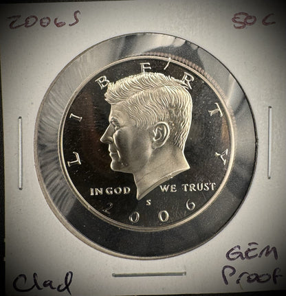 2006-S GEM PROOF Kennedy Half Dollar Clad 50C DEEP ULTRA CAMEO #12
