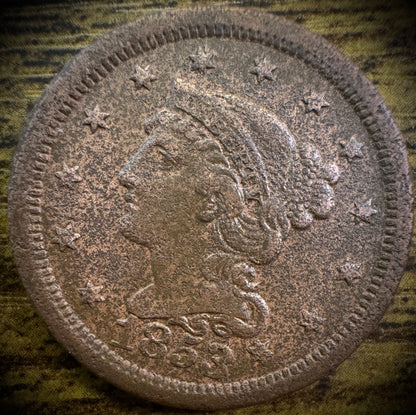 1853 Large Cent Coronet Head Braided Hair Style #20