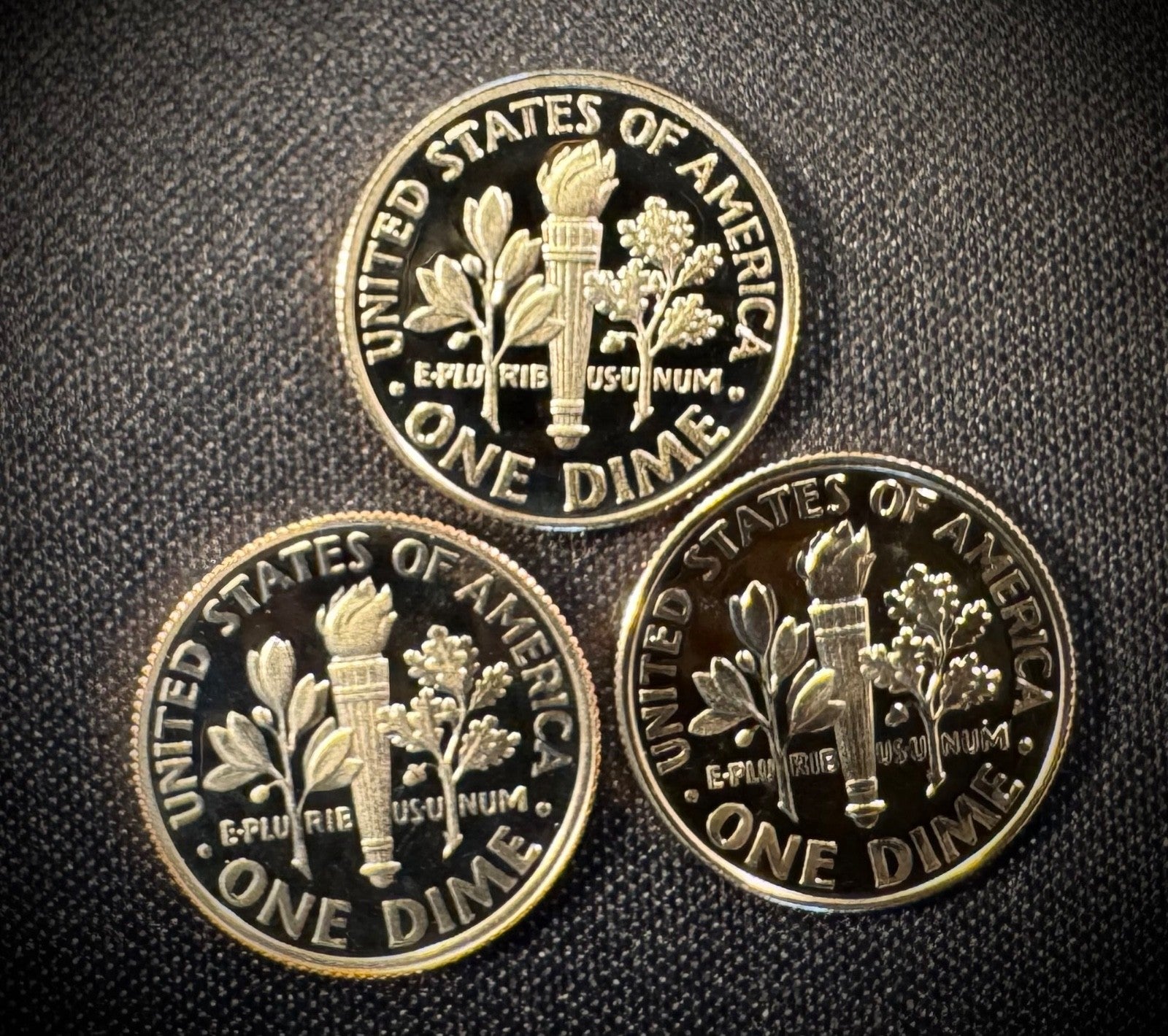 2017 2018 2019 S Clad Gem PROOF Roosevelt Dime Set Of 3 Consecutive Years3