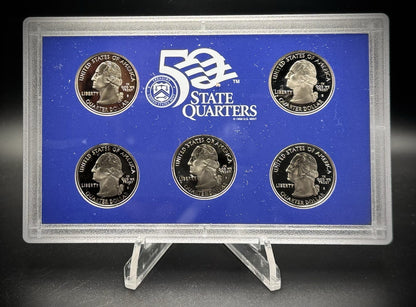 2004-S State Quarter GEM PROOF Clad 5 Coin Set w 2004 US Mint Box and COA1