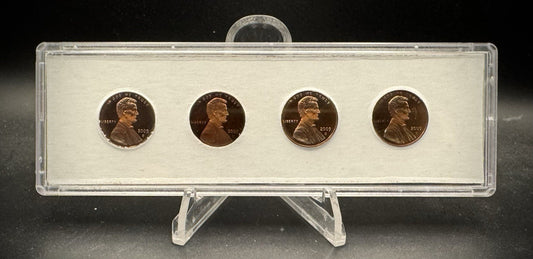 2009-S Lincoln Bicentennial Cent GEM PROOF 4 Coin Set GORGEOUS Naturally Toned1