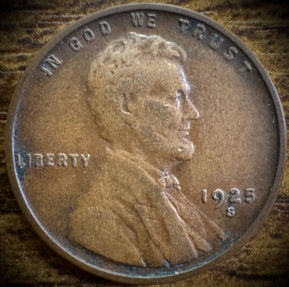 1925-S Lincoln Wheat Penny Cent0