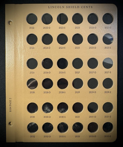 NEW Dansco Lincoln Shield Cents 2022-2033 P D S 8104 Page 2 Empty No Coins0