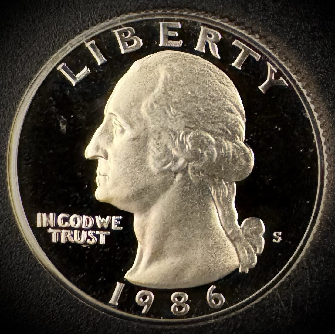 1986-S Washington Quarter PROOF Clad DEEP ULTRA CAMEO Coin0