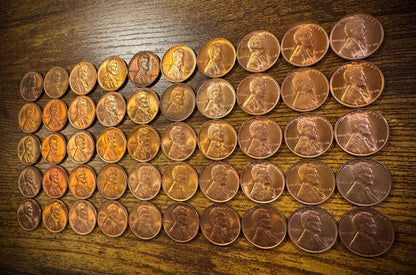 1938 Lincoln Wheat Cent Mostly Red Uncirculated Roll Of 50 Coins1