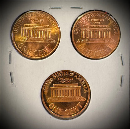 1997 P D S Lincoln Memorial Cent UNCIRCULATED + PROOF 3 Coin Lot1