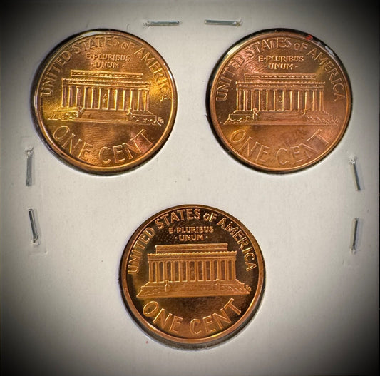 1997 P D S Lincoln Memorial Cent UNCIRCULATED + PROOF 3 Coin Lot1