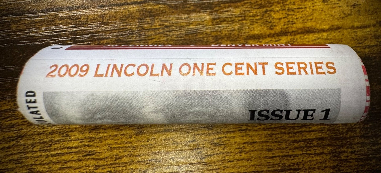 2009 Lincoln One Cent Series Issue 1 Childhood 50 Pennies Denver Mint Unc Roll1
