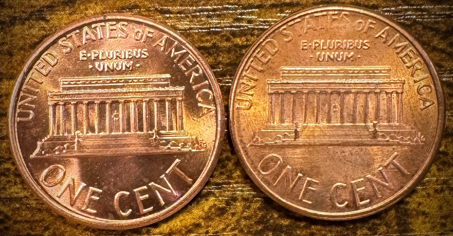 1986 P & D Lincoln Memorial Cent BU 2 Coin Set From Original Rolls1