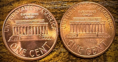 1986 P & D Lincoln Memorial Cent BU 2 Coin Set From Original Rolls1