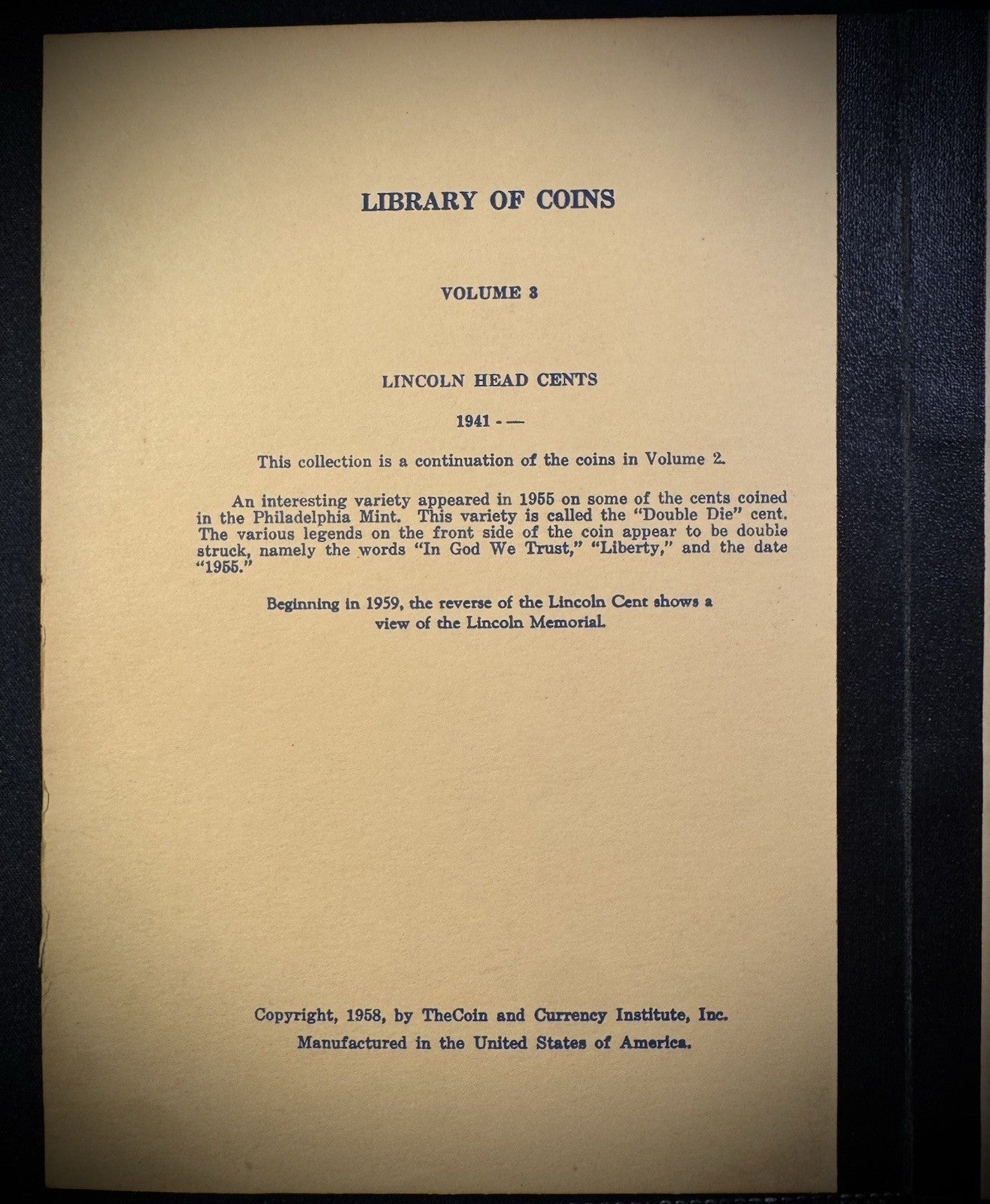 Gently Used Vintage Library of Coins Lincoln Cents Part 2 1941-1961 VOL 3 Album1