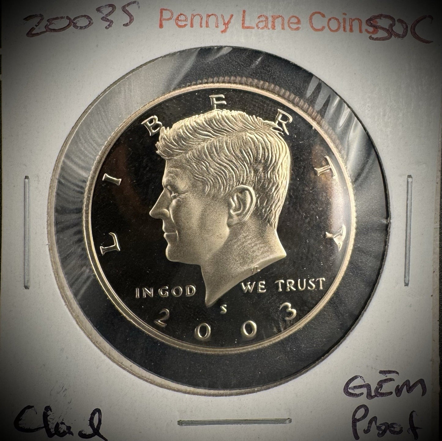 2003-S GEM PROOF Kennedy Half Dollar Clad 50C DEEP ULTRA CAMEO #12
