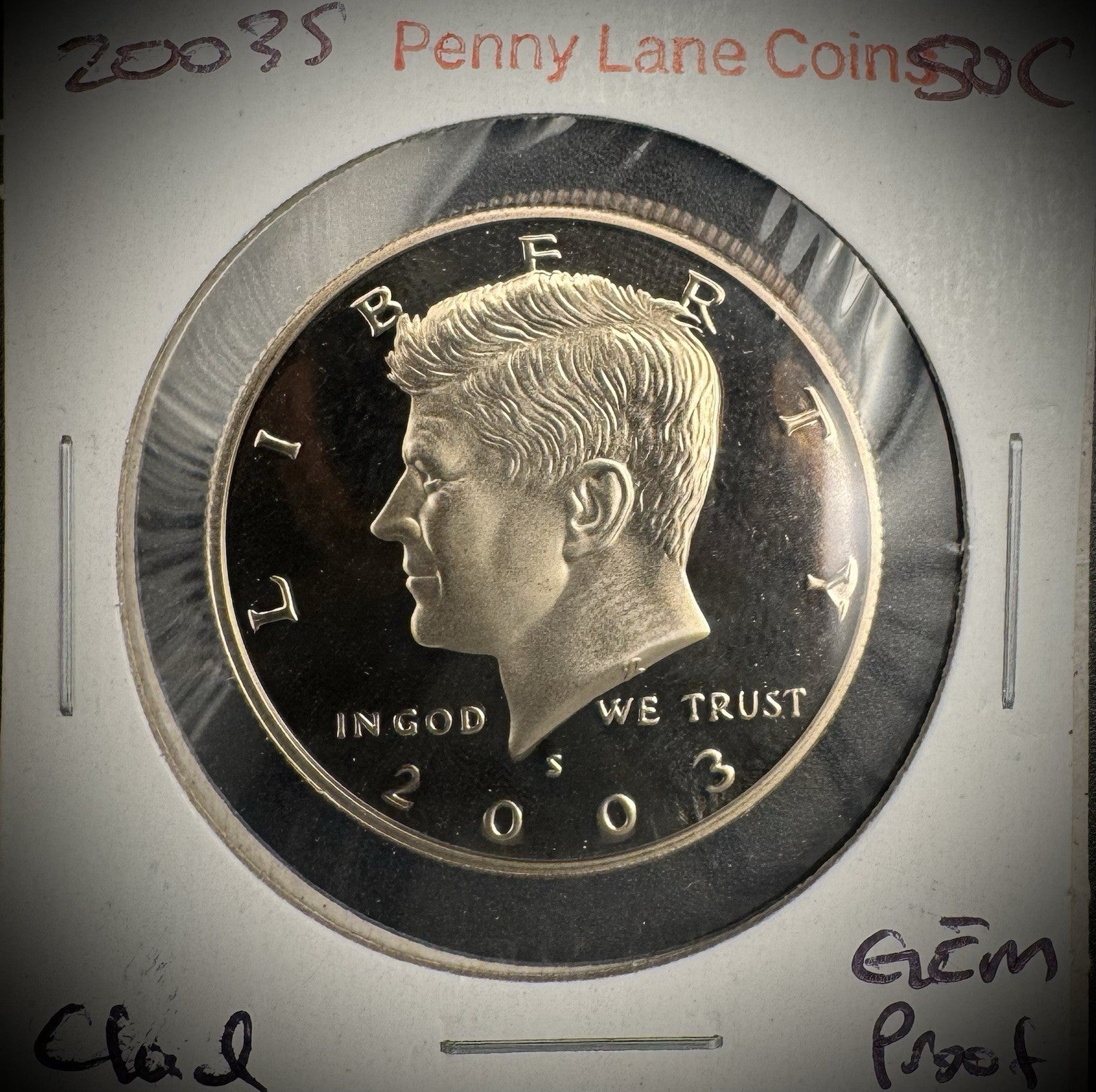 2003-S GEM PROOF Kennedy Half Dollar Clad 50C DEEP ULTRA CAMEO #12