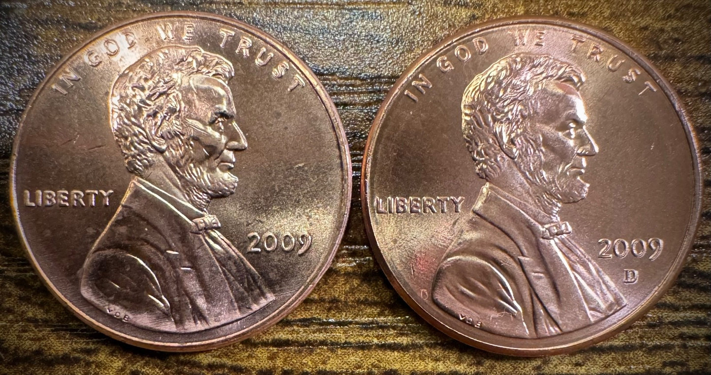 2009 Lincoln Cent Formative Years LP2 P D Uncirculated 2 Coins From US Mint Roll1