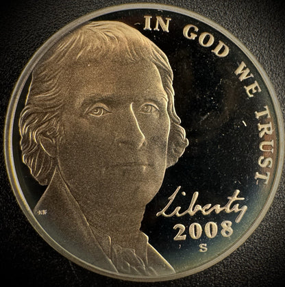 2008-S Jefferson Nickel GEM PROOF DEEP ULTRA CAMEO Coin0