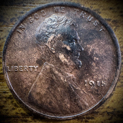 1915 Lincoln Wheat Cent AU TONED0
