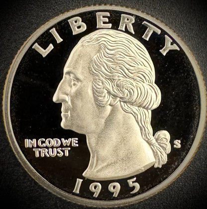 1995-S Washington Quarter PROOF Clad DEEP ULTRA CAMEO Coin0