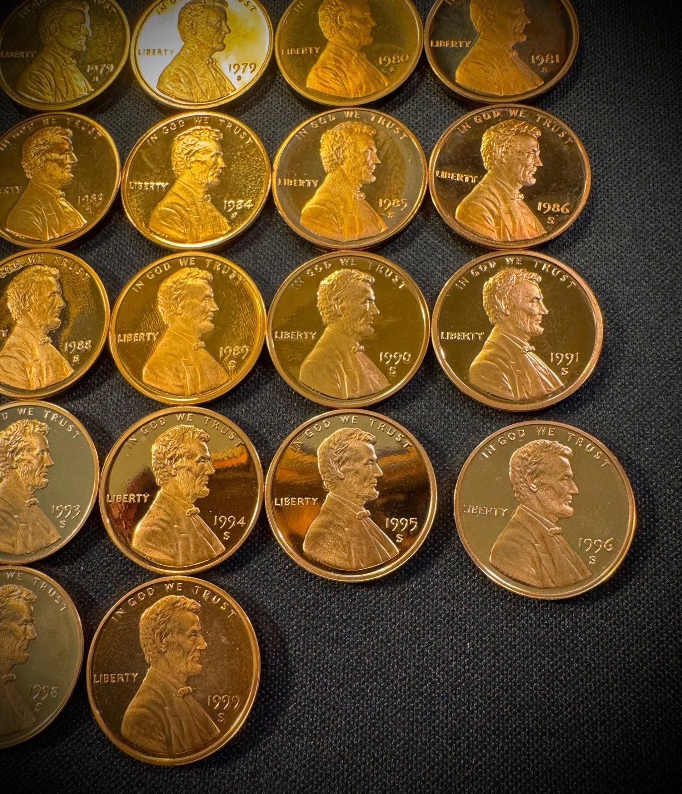 1968-1999 S Lincoln Memorial Cent PROOF CONSECUTIVE Run 33 Coin Set w 1979 T 1&25