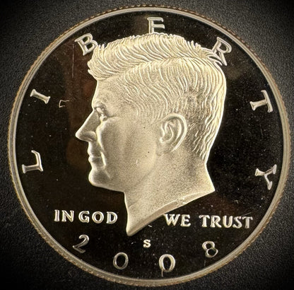 2008-S GEM PROOF Kennedy Half Dollar Clad 50C DEEP ULTRA CAMEO0