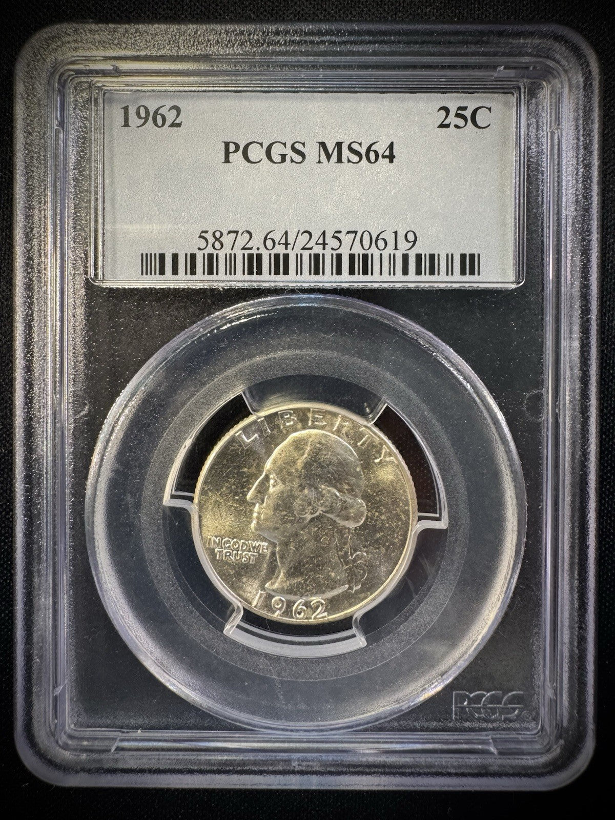 1962 Silver Washington Quarter PCGS MS64 BLAST WHITE0