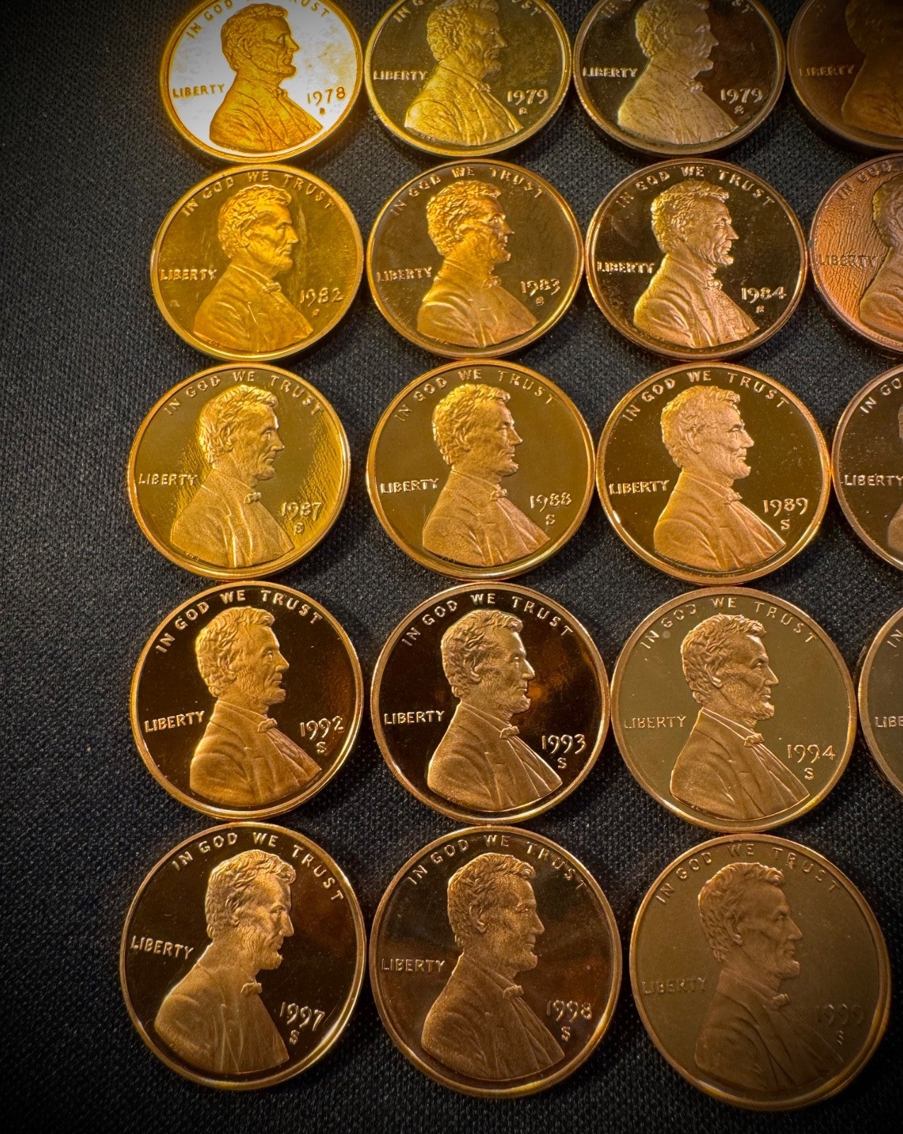 1968-1999 S Lincoln Memorial Cent PROOF CONSECUTIVE Run 33 Coin Set w 1979 T 1&24