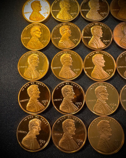 1968-1999 S Lincoln Memorial Cent PROOF CONSECUTIVE Run 33 Coin Set w 1979 T 1&24