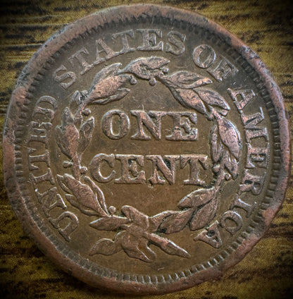 1853 Large Cent Coronet Head Braided Hair Style #11
