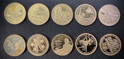 2016-2025 S Sacagawea Dollar GEM PROOF DEEP CAMEO Set Lot Of 10 Coins7