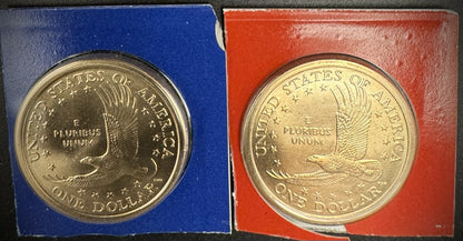 2007 P D Satin Finish Sacagawea Dollar 2 Coin Lot From US Mint Uncirculated Set1