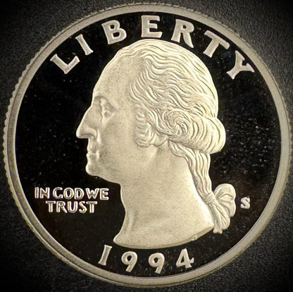 1994-S Washington Quarter GEM PROOF Clad DEEP ULTRA CAMEO Coin0
