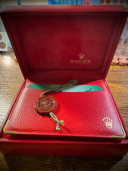 Authentic ROLEX DATEJUST Empty Wood Watch Box W WALLET Book Paperwork Tag Pillow5