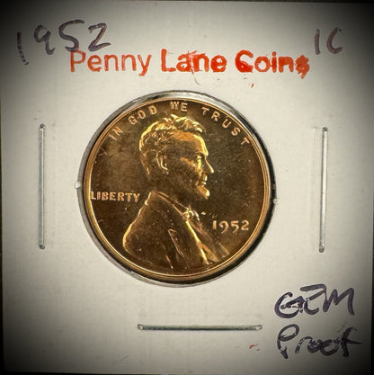 1952 Lincoln Wheat Cent RED PROOF LUSTROUS #32