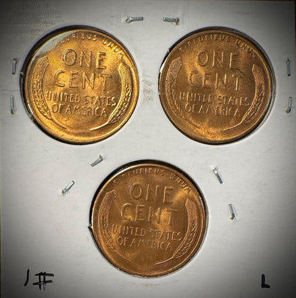 1946-S Lincoln Wheat Cent RED Brilliant Uncirculated Lot Of 9 Coins3