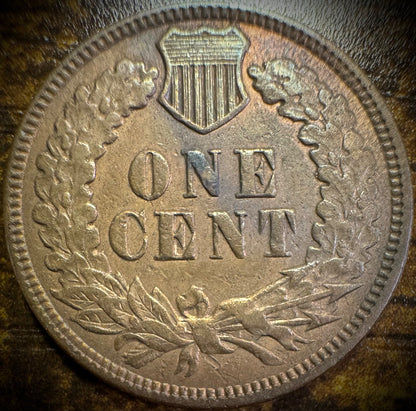 1890 Indian Head Cent Penny Full Liberty 3 Diamonds Beautiful Toned Coin VIDEO1